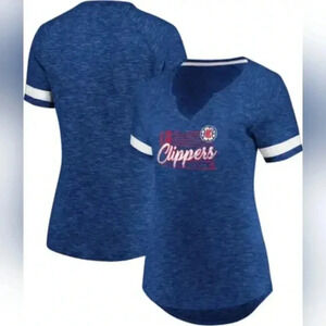 Los Angeles Clippers Shirt Womens Size XL Blue V Neck‎ NBA Basketball